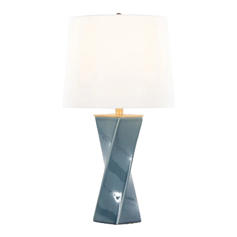 Blue Ceramic/White Linen