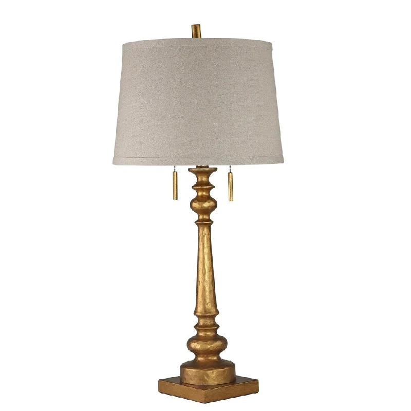 metal table lamps with a matte black finish for a sleek appearancemetal table lamps with a matte black finish for a sleek appearanceTraditional Style Polyresin Stick Table Lamp with Pedestal Base, Gold and White
